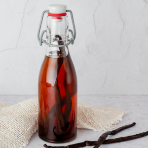 bottle with homemade vanilla extract