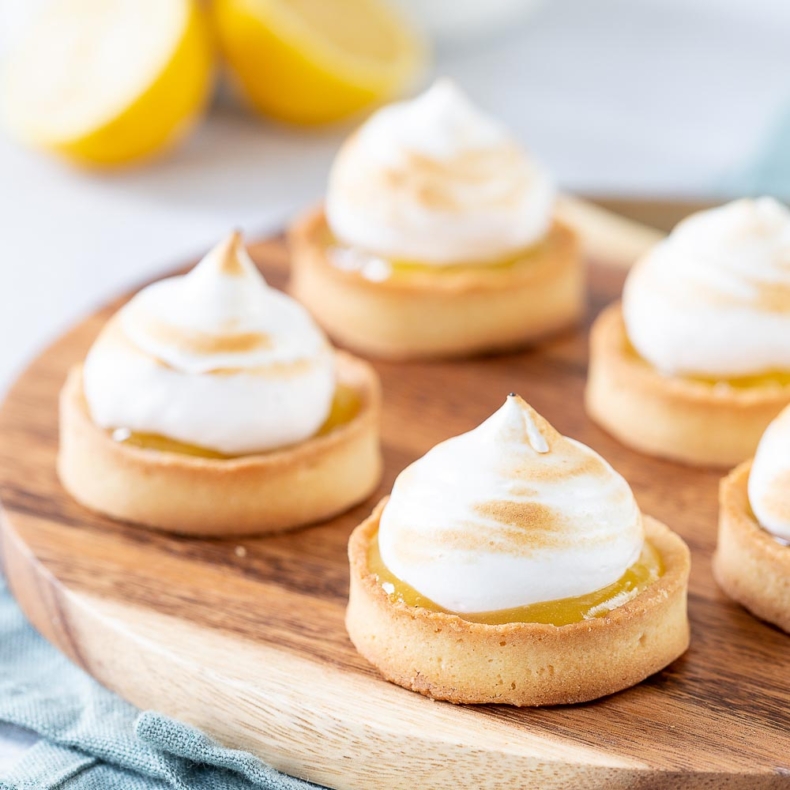 Homemade mini lemon meringue tarts